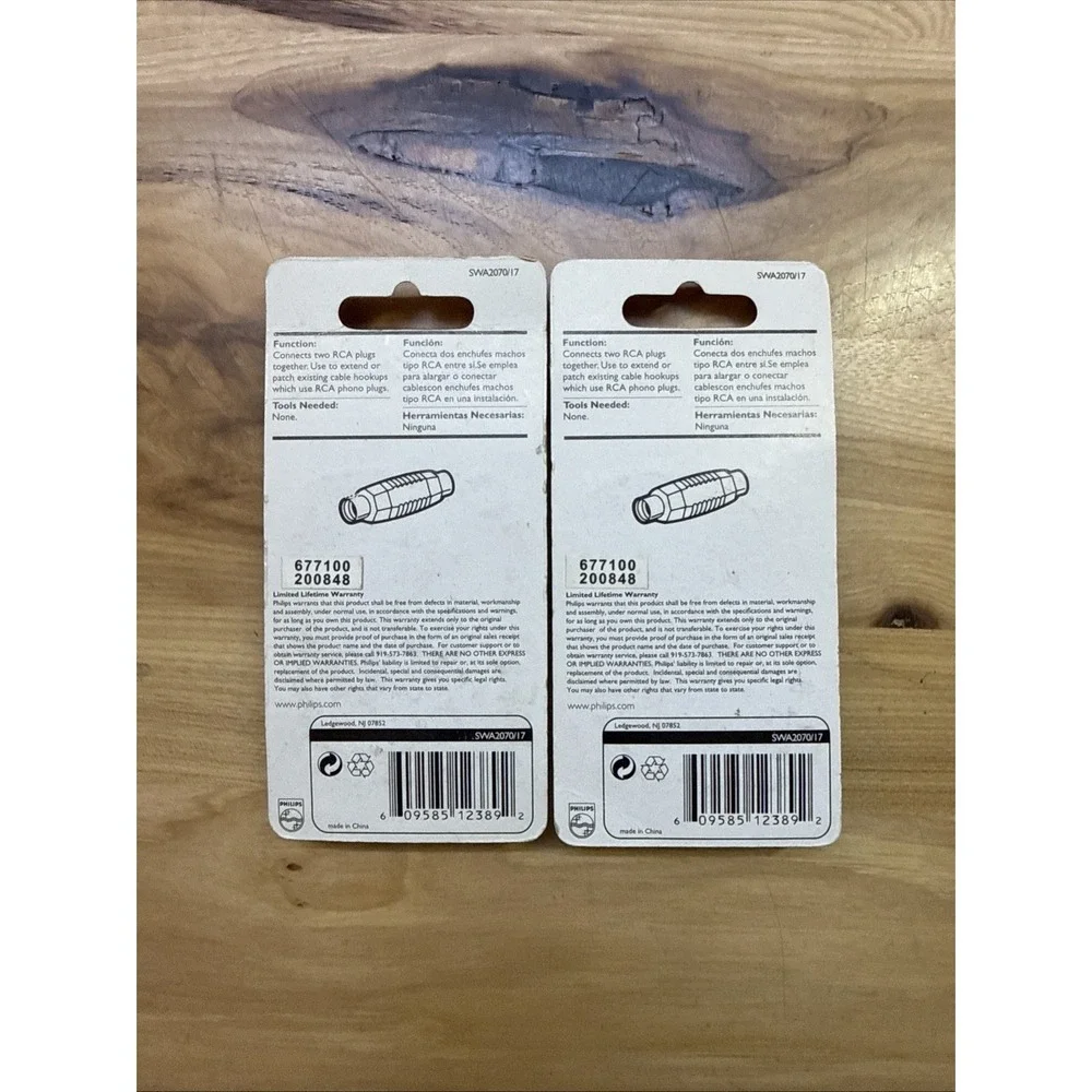 Philips RCA Inline Connectors (Quality Sound) 2 Packs